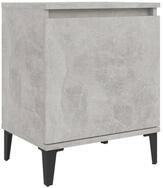 vidaXL Nachttisch Nachttisch mit Metallbeinen Betongrau 40x30x50 cm (1-St)