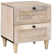 vidaXL Nachttisch Nachttisch Wei&szlig; 40 x 33 x 46 cm Holzwerkstoff (1-St)