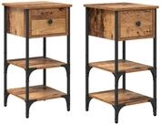 vidaXL Nachttisch Nachttisch 2 pcs Braun 33,5 x 36 x 70 cm Holzwerkstoff (2-St)