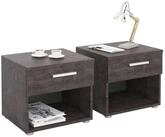 CARO-M&ouml;bel Nachtkommode MARY, Nachttisch 2er Set mit Schublade und Ablagefach
