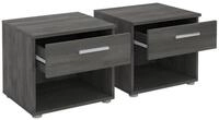 CARO-M&ouml;bel Nachtkommode MARY, Nachttisch 2er Set mit Schublade und Ablagefach