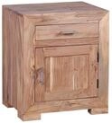 Wohnling Nachtkonsole Nachttisch MUMBAI Massivholz Akazie 60 cm Nachtschrank...