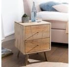 FINEBUY Nachtkonsole FB51000 Massivholz 2 Schubladen Nachttisch Nachtk&auml;stchen...