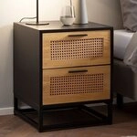 FINEBUY Nachttisch FB100061 Nachtkonsole Nachtkommode Boxspringbett 45 cm Wiener