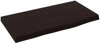 vidaXL Regal Wandregal Dunkelbraun 40x20x2 cm Massivholz Eiche Behandelt, 1-tlg.