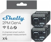 Shelly 2PM_Gen4 Smart-Schalter WLAN Bluetooth Zigbee 4er Pack Wei&szlig;
