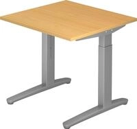 HAMMERBACHER Schreibtisch Schreibtisch C-Fu&szlig; 80x80cm Buche/Silber
