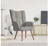 vidaXL Sessel vidaXL Relaxsessel Hellgrau Samt
