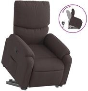 vidaXL Relaxsessel, Sessel mit Aufstehhilfe Dunkelbraun Stoff