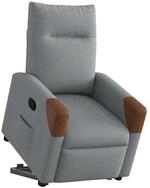 vidaXL Sessel Relaxsessel mit Aufstehhilfe Hellgrau Stoff (1-St)