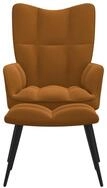 vidaXL Relaxsessel, Sessel mit Hocker Braun Samt