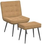 vidaXL Relaxsessel Relaxsessel mit Hocker Braun Samt (1-St)