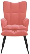 vidaXL Relaxsessel, Sessel mit Hocker Rosa Samt