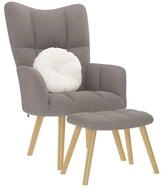 vidaXL Sessel Relaxsessel mit Hocker Taupe Stoff