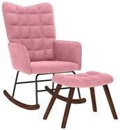 vidaXL Schaukelstuhl Schaukelstuhl mit Hocker Pink Velvet (1 St)