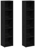 vidaXL Media-Regal, CD-Regale 2Stk. Schwarz Eichen-Optik 21x16x93,5cm...