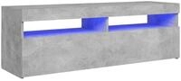 vidaXL TV-Schrank NA TV-Schrank mit LED Leuchten Betongrau 120x35x40 cm Lowboard