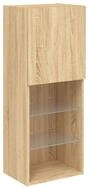 vidaXL TV-Schrank TV-Schrank mit LED-Leuchten Sonoma-Eiche 40,5x30x102 cm (1-St)