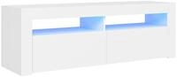 vidaXL TV-Schrank TV-Board mit LED-Leuchten Wei&szlig; 120x35x40 cm