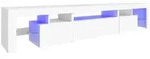 vidaXL TV-Schrank NA TV-Schrank mit LED Leuchten Wei&szlig; 215x36,5x40 cm