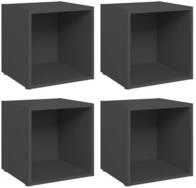 vidaXL TV-Schrank TV-Boards 4 Stk. Grau 37x35x37 cm Holzwerkstoff