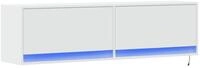 vidaXL TV-Wand TV-Wandschrank mit LED-Beleuchtung Wei&szlig; 140x31x38 cm, (1-St)