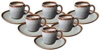 like. by Villeroy & Boch Tasse Lave Kaffeetassen mit Untertassen 190 ml 6er Set,