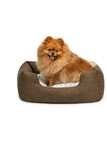lionto Tierkissen mit herausnehmbarem Wendekissen, 60x50 cm braun, Textil,