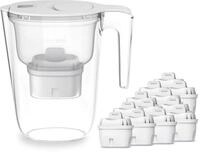 Philips Wasserfilter Philips Wasserfilter-Kanne 2,6L wei&szlig; inkl. 12 Filterkartuschen,