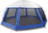 vidaXL Faltzelt Poolzelt mit abnehmbarem &Uuml;berzelt Netzw&auml;nden Azurblau 612x612cm, (1