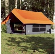 vidaXL Angelzelt, Campingzelt 5 Personen Grau und Orange Wasserdicht