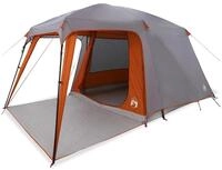vidaXL Tunnelzelt Campingzelt mit Vorzelt 5 Personen Grau und Orange Wasserdicht, (1