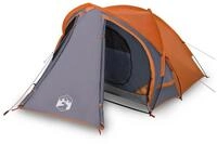 vidaXL Kuppelzelt, Kuppel-Campingzelt 2 Personen Grau und Orange Wasserdicht