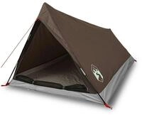 vidaXL Kuppelzelt Campingzelt 2 Personen Braun Wasserdicht, Personen: 2 (1 tlg)