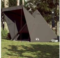 vidaXL Angelzelt, Tipi-Familienzelt 6 Personen Braun Wasserdicht