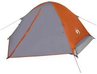 vidaXL Kuppelzelt Kuppel-Campingzelt 2 Personen Grau und Orange Wasserdicht, (1...