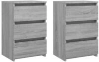 vidaXL Nachtkommode, Nachttische 2 Stk. Grau Sonoma 40x35x62,5 cm Holzwerkstoff