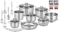 Elo Basic Topf-Set Prima Tavola Edelstahl Topfset 20-teilig, Edelstahl 201 (Set,