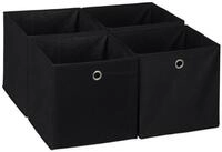 relaxdays Aufbewahrungsbox im 4er Set, schwarz