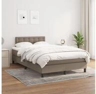 vidaXL Bettgestell vidaXL Boxspringbett mit Matratze Taupe 120x200 cm Stoff