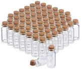 relaxdays Gew&uuml;rzbeh&auml;lter Mini Glasfl&auml;schchen mit Korken 60er Set, Glas