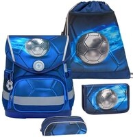 Belmil Schulranzen "Compact" 2026 mit Magnetverschluss, Fu&szlig;ball 4tlg. Set ab 1.