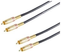 S-Conn 2 Metallcinchstecker - 2 Metallcinchst. verg. 0,5m Audio-Kabel