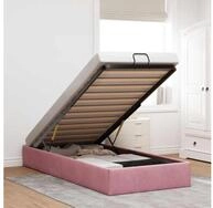 vidaXL Bett, Ottoman-Bett ohne Matratze Rosa 80x200 cm Samt
