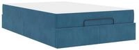 vidaXL Bett Bettgestell mit Matratze 2 Stk. Blau Samt (2-tlg)