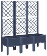 vidaXL Blumentopf Pflanzk&uuml;bel mit Rankgitter Blaugrau 120x40x142 cm PP (1 St)