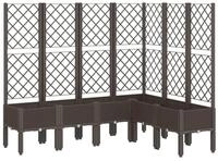 vidaXL Blumentopf Pflanzk&uuml;bel mit Rankgitter Braun 160x120x142 cm PP (1 St)
