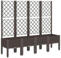 vidaXL Blumentopf Pflanzk&uuml;bel mit Rankgitter Braun 160x40x142 cm PP (1 St)