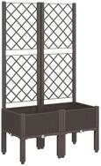 vidaXL Blumentopf Pflanzk&uuml;bel mit Rankgitter Braun 80x40x142 cm PP (1 St)