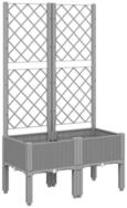 vidaXL Blumentopf Pflanzk&uuml;bel mit Rankgitter Hellgrau 80x40x142 cm PP (1 St)